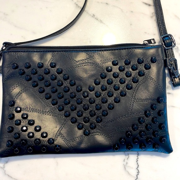 Black Studded Clutch - Picture 1 of 3
